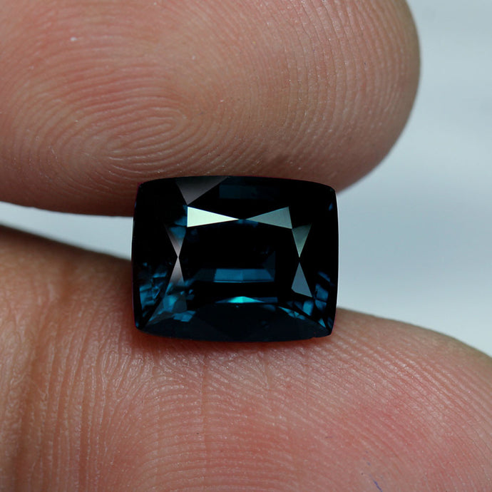 Blue Spinel, 4.20 ct. Teal Blue, VVS, Cushion Cut, GIA Certified