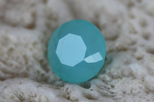 Ice Blue Peruvian Opal, Round Diamond Cut 2.80ct Master Cut in Germany