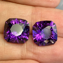 14.81 ctw Amethyst Matched Pair, Uruguay, Top Color, Flawless, Red Flash