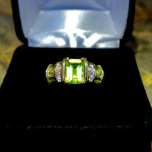 Burmese 2.50+ Ct. Peridot Diamond Engagement Ring 14k, Size 6.75