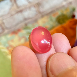 Rhodochrosite Watermelon Pinkish Red Highly Translucent Near Transparent Facet Quality Rare Large Cabochon