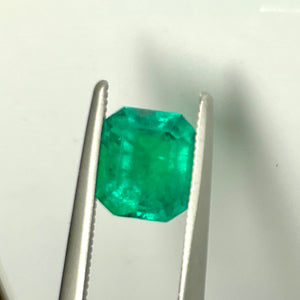 1.34 ct. Emerald, Light Oil, Emerald Cut, Deep Green, Muzo, Engagement Quality