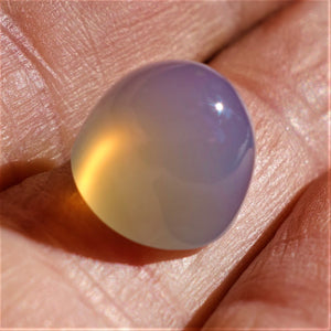 Chalcedony, Cabochon Violet Purple with Golden Ghost Light