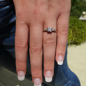 Art-Deco Diamond Engagement Ring Platinum and Gold