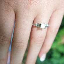 Diamond and Platinum Art Deco Vintage Engagement Ring