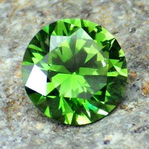 1.70 ct. Russian Demantoid Garnet, VS, #3, Round, Chrome With Hint of Blue, Certified, Appraised
