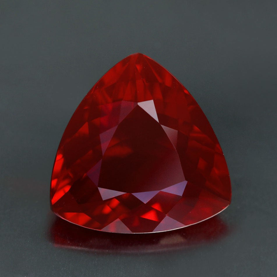 Mexican Fire Opal, 6.43 ct. Large Vivid Fancy Red, Trillion Cut
