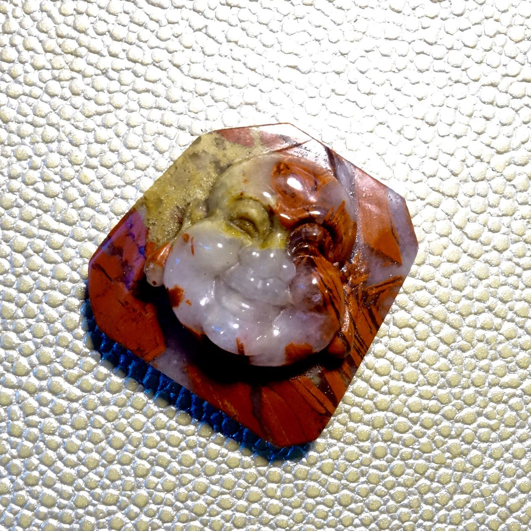 Buddha Head Carved from Red River Jasper, Drilled 148.5 carats