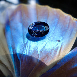 Blue Spinel, 3.36 Ct. Shimmering Vivid Blue, Color Change to Violet, Oval Cut