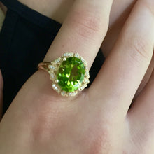 Classic 5.66 ct Deep Green Himalayan Peridot Ring, Size 7
