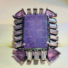 Lavender Jadeite, Rose de France Amethyst Sapphire Ring