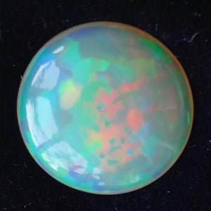  Ethiopian Welo Opal, 15.65 ct. Round Cab, High Dome, Flagstone Pattern