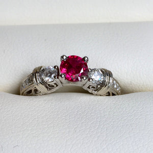 Ruby Ring, Beautiful, .50 plus ct. with .70+ ct. diamonds in 14kwg