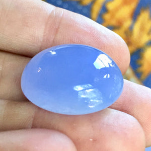 Turkish Blue Chalcedony, 40 ct. Oval Cabochon, Gorgeous