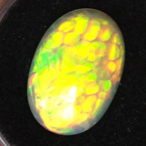 Ethiopian Welo Opal, 4.80 ct. 5/5 Oval Cabochon, Honeycomb Top Fire
