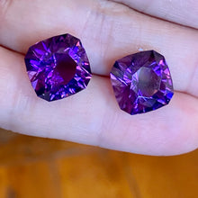 Uruguay Amethyst, 22ctw Matched Pair, Red Flash 11+ carats each  
