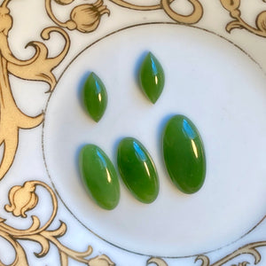 Nephrite Jade, Finest Jade, Top Color, Set of 5