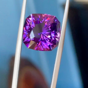 11.08 carat Amethyst, Uruguay, Flawless Clarity, Rare In This Quality, Squared Octagon Cushion Cut