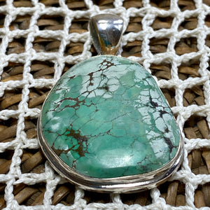 91.00 ct. Tibetan Turquoise Pendant, .925 Silver
