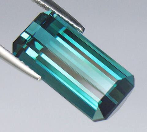 Indicolite Tourmaline, 7.16 ct. Blue, VVS1 Clarity, Afghanistan, Step-Emerald, Precision Cut