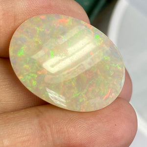 Back of gem. 23.47 ct. Ethiopian Welo Opal Top Color, 5/5 Color and Brightness, Oval