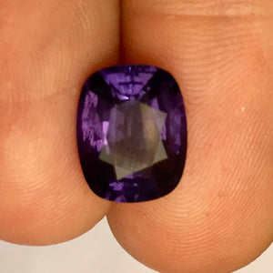 SOLD NO COUPONS Blue Spinel, 3.73 Ct. Color Change Blue to Violet, Burma, VVS+ Major Price Reduction, plus Use Coupon Too.