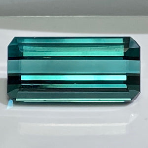 Neon Blue Indicolite Tourmaline, 7.16 ct. Blue, VVS1 Clarity, Afghanistan, Step-Emerald Cut