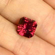 3.82 ct Pyralspite Garnet Cranberry to Deep Magenta Red, Color-Shift, Squared Octagon, Modified Step Cut, 