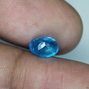 Apatite, 1.38 ct. Rare, Neon Blue, Oval Cut, Madagascar