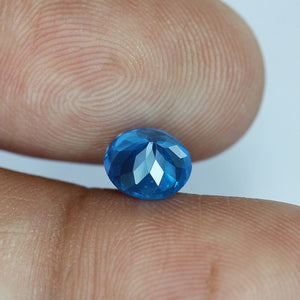 Apatite, 1.43 ct. Neon Blue, Madagascar, Untreated, Oval Cut 