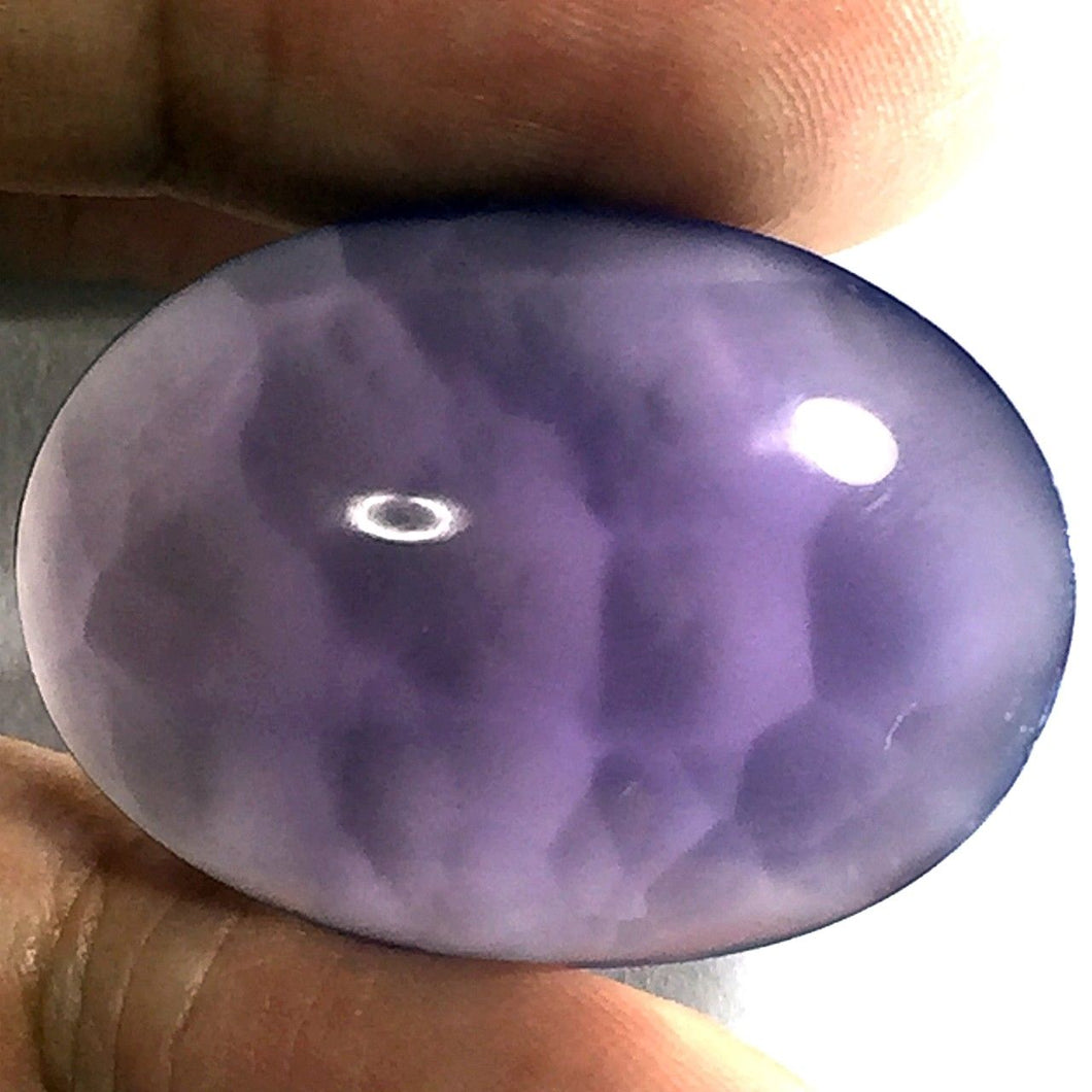 Tortoise Shell Chalcedony, 34.00 ct. Violet, Oval Cabochon, Indonesia