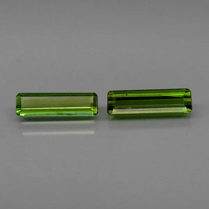 Tourmaline, 1.77 ct. Green (2) Matched Pair, Mozambique, Emerald Cut